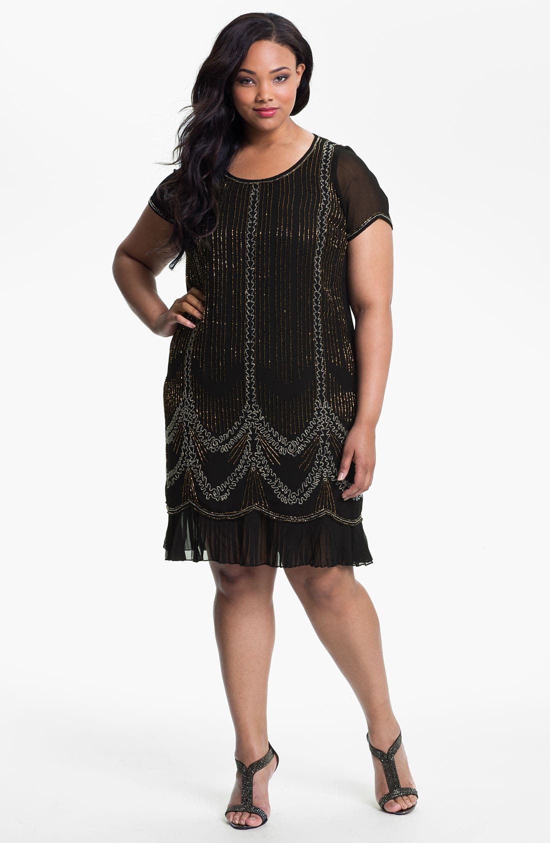 Evans Beaded Shift Dress (Plus Size) Nordstrom