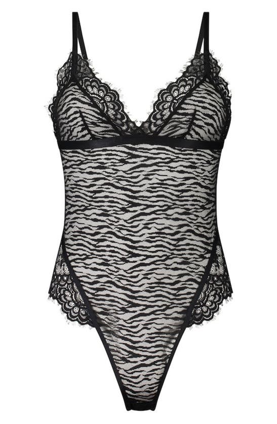 Shop Hunkemoller Hunkemöller Misio Mesh & Lace Teddy In Caviar