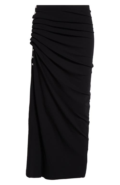 RABANNE RABANNE RUCHED JERSEY MIDI SKIRT 