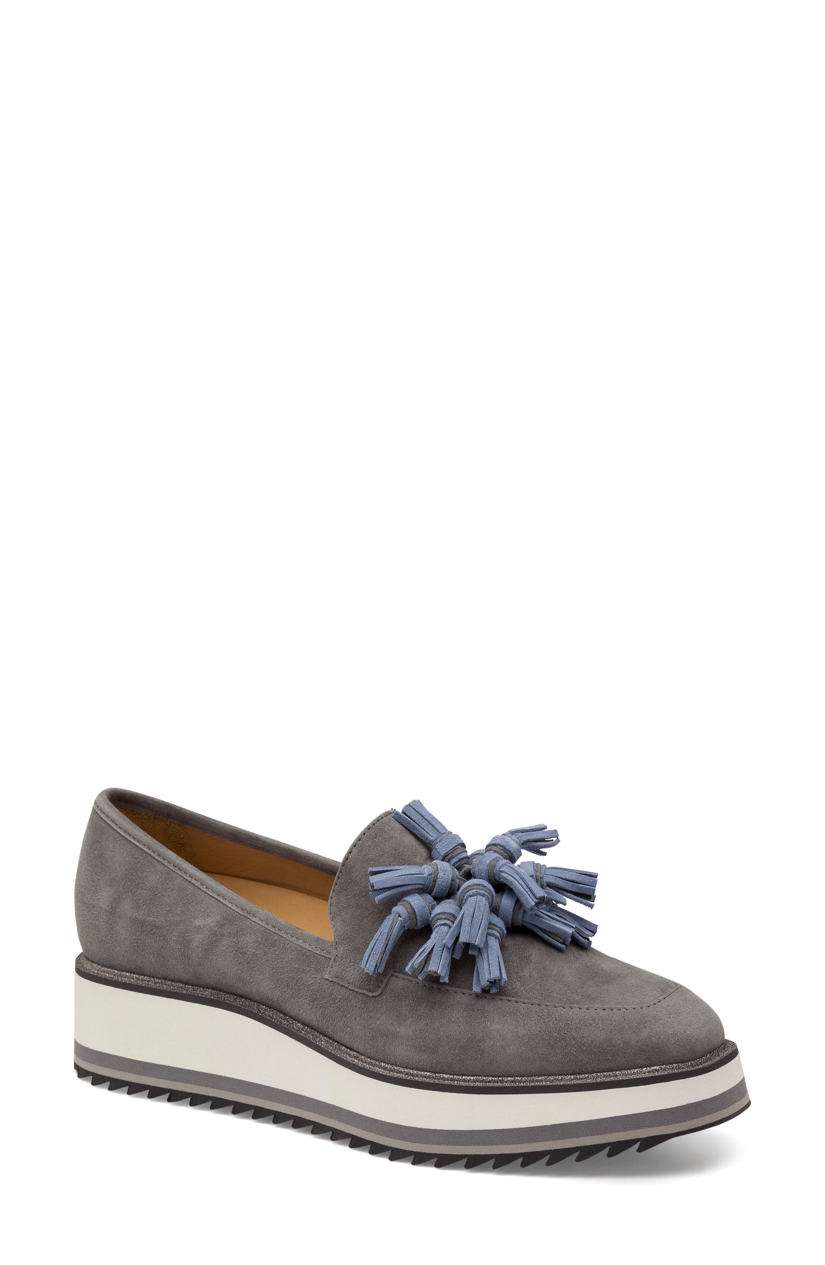 grey ladies loafers