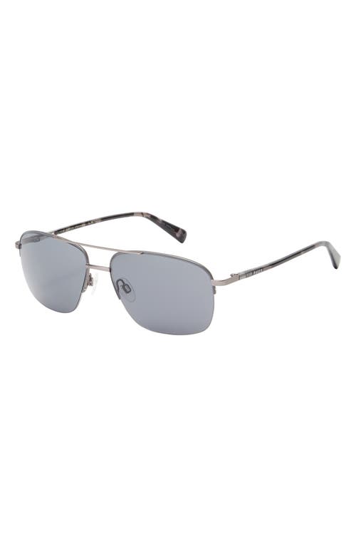 Shop Ted Baker London 59mm Rimless Navigator Sunglasses In Grey/silver