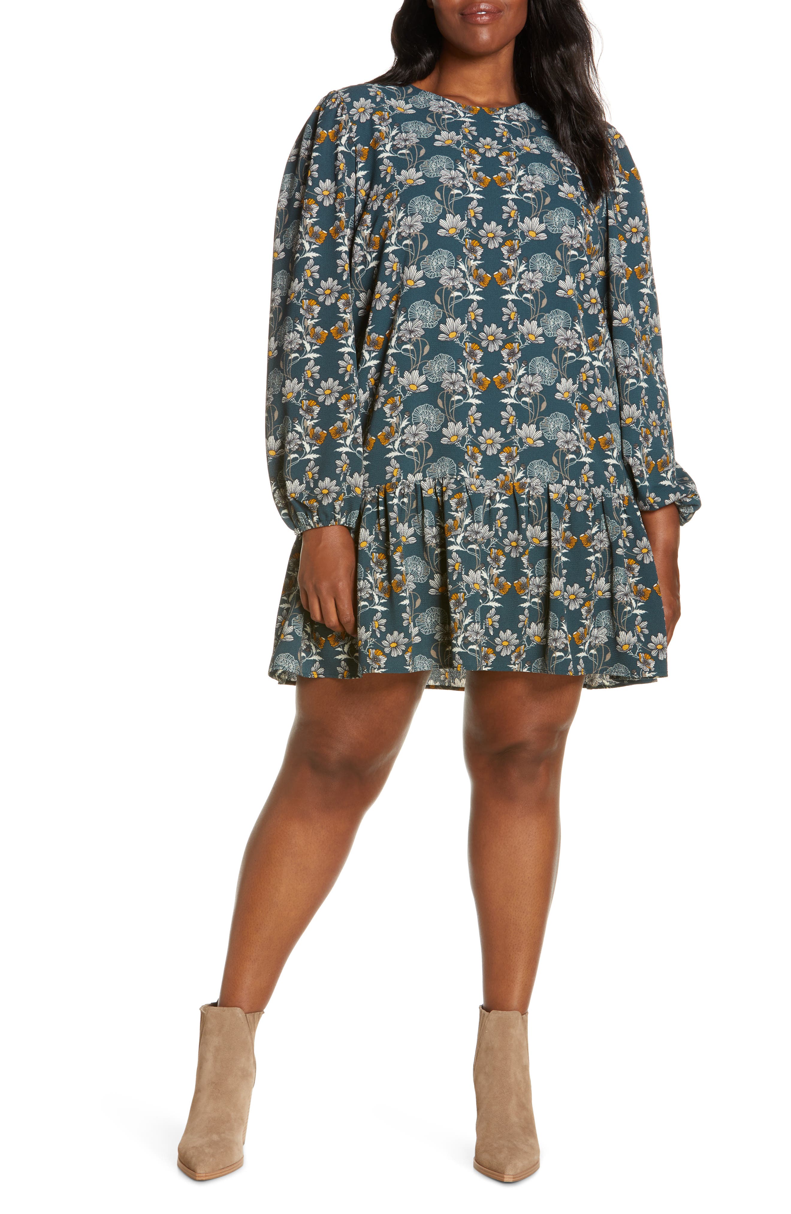 Caslon® Floral Print Drop Waist Long 
