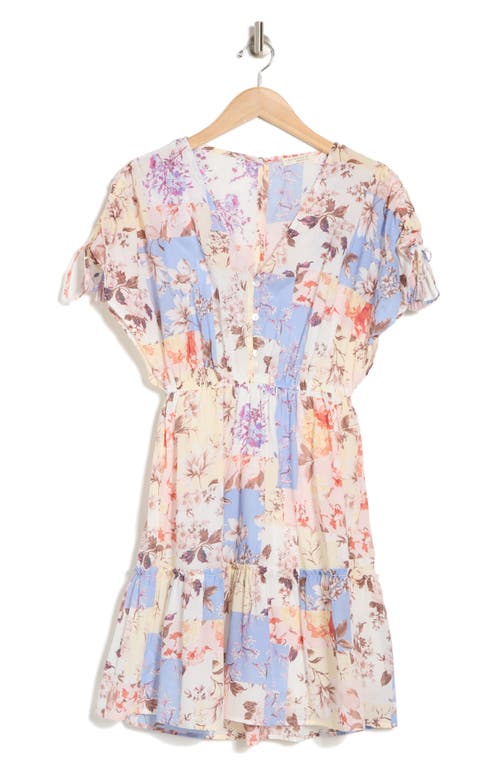 Shop Lovestitch Mixed Floral Cotton Babydoll Dress In Natural/rust