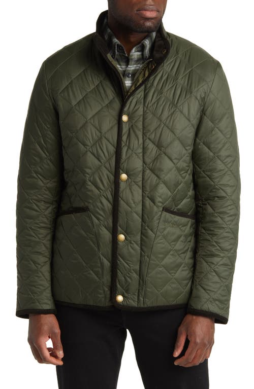 Barbour Cavendish Quilted Nylon Jacket in Olive