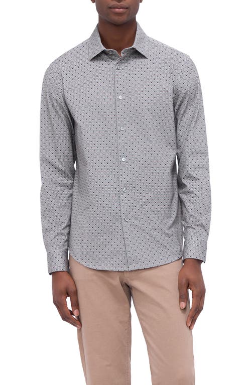 Shop Bugatchi James Ooohcotton® Geo Print Button-up Shirt In Khaki