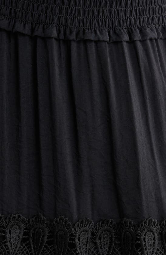 Elan Lace Strapless Cover-up Maxi Dress In Black