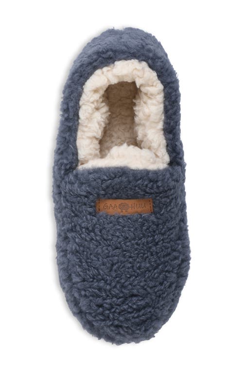 Gaahuu Berber Faux Shearling Lined Slipper In Denim