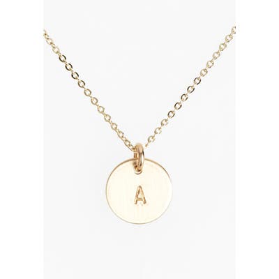 Nashelle 14K-Gold Fill Initial Mini Circle Necklace