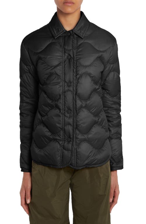 Moncler Quilted Down Shirt Jacket in Black at Nordstrom, Size 10 Us