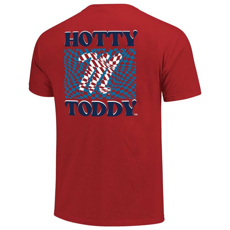 Shop Image One Red Ole Miss Rebels Comfort Colors Checkered Mascot T-shirt