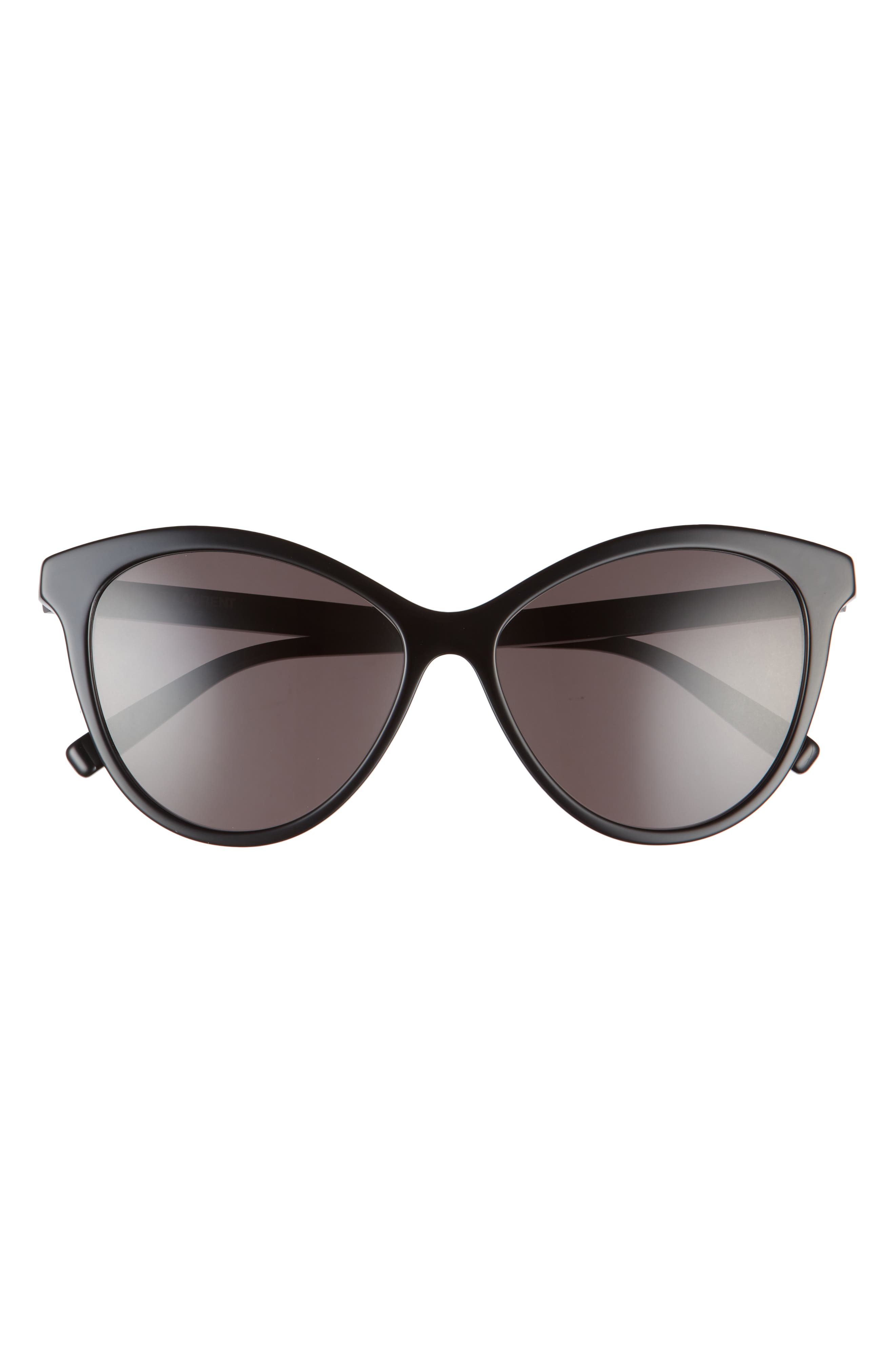 Saint Laurent 57mm Cat Eye Sunglasses in Black/Black at Nordstrom