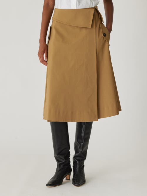 Shop Rebecca Taylor Refined Sateen Foldover Wrap Skirt In Date