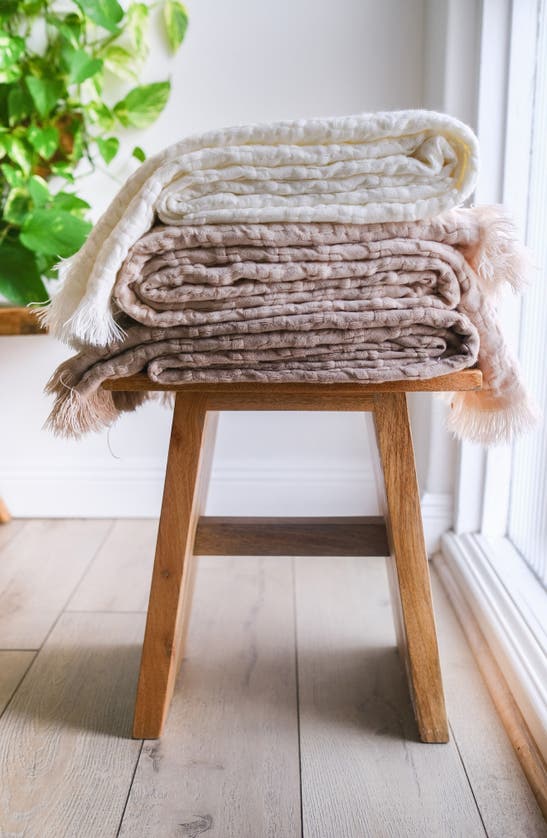 Shop Pom Pom At Home Delphine Throw Blanket In Taupe