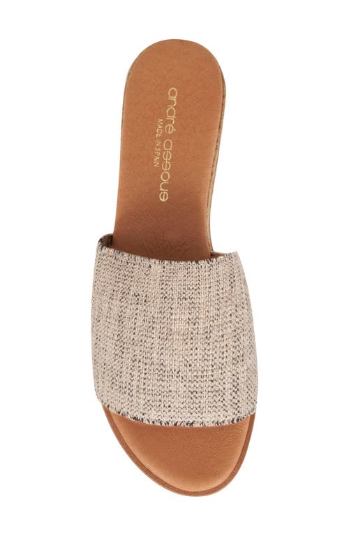 Shop Andre Assous André Assous Nessie Espadrille Wedge Slide Sandal In Black/beige