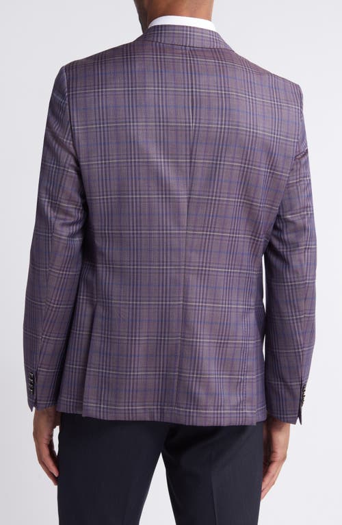 Shop Hugo Boss Boss Hutson Plaid Virgin Wool Sport Coat In Dark Red