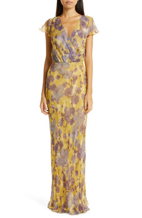 Bec + Bridge Bernadette Floral Wrap Front Maxi Dress in Golden Violet
