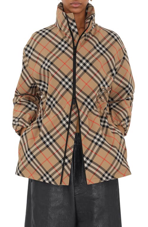 burberry Check Hooded Jacket Sand Ip at Nordstrom,
