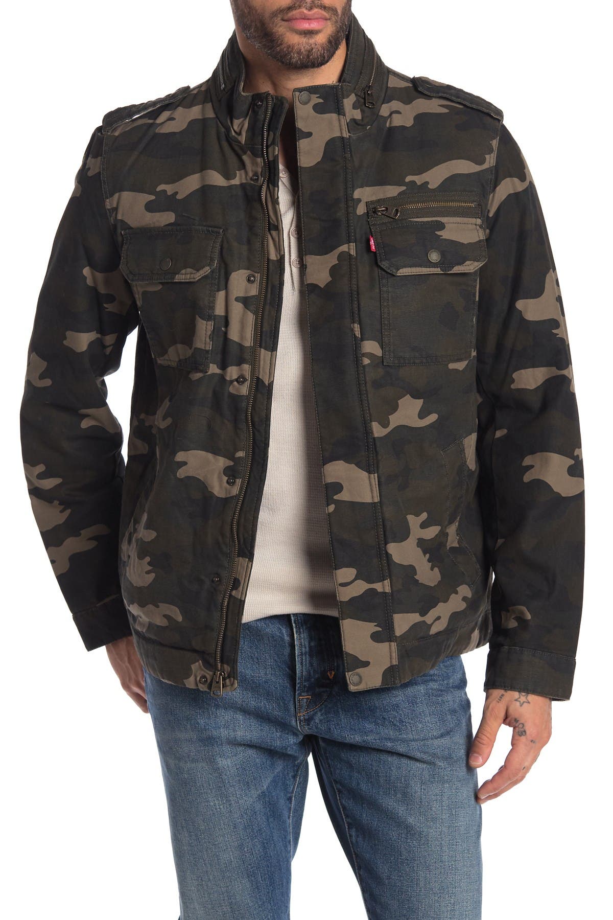 canvas hooded military jacket by levi's