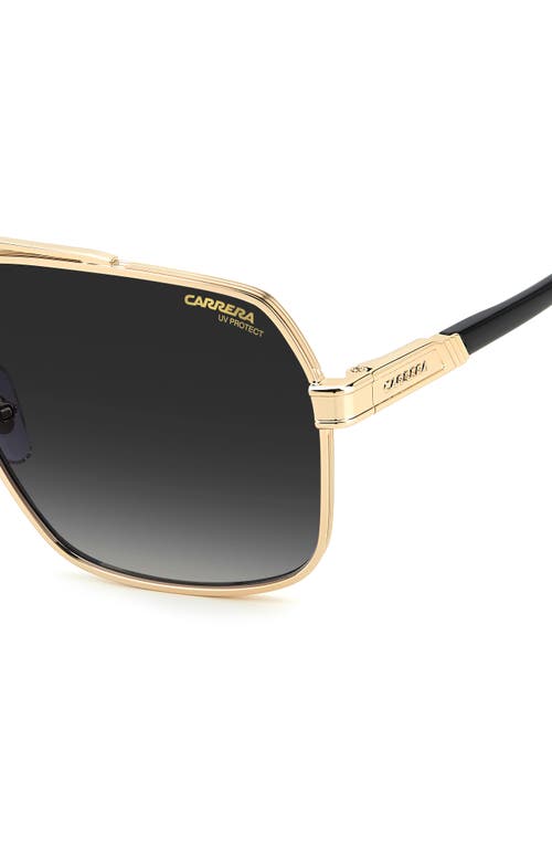 Shop Carrera Eyewear 62mm Oversize Gradient Navigator Sunglasses In Black Gold/grey Shaded