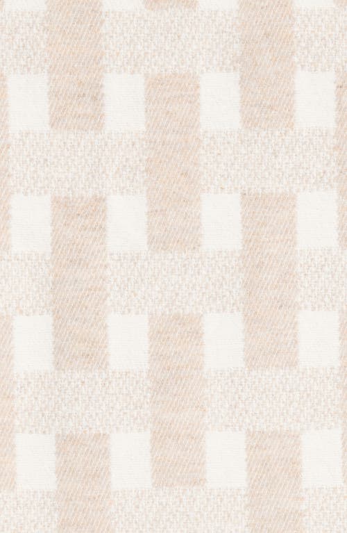 Johnstons Of Elgin Basket Weave Jacquard Wool & Cashmere Throw Blanket In Oatmeal White
