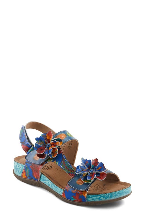 L'artiste By Spring Step Erica Floral Slingback Sandal In Blue Multi