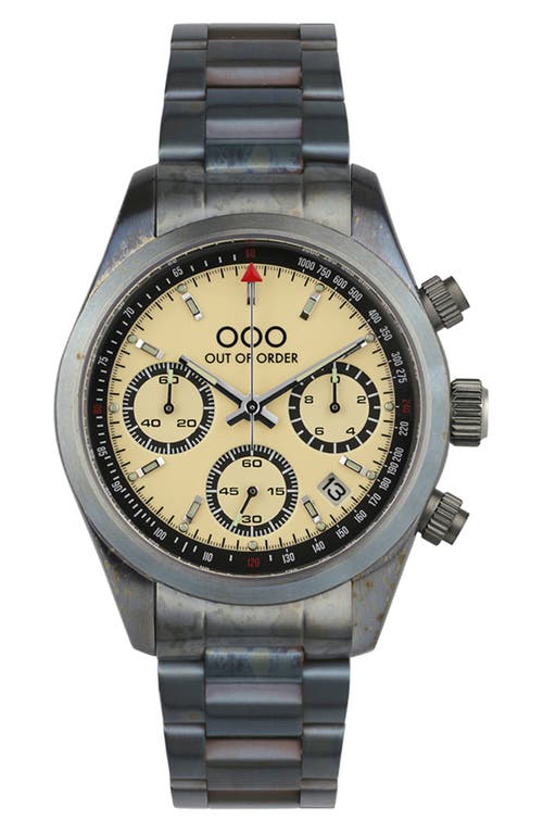 Shop Out Of Order Sporty Cronografo Chronograph Bracelet Watch, 40mm In Cream