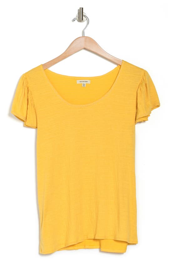 Maxstudio Max Studio Flutter Sleeve Jersey Top In Sunshine