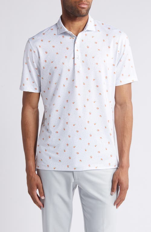 johnnie-O Moscow Mule-In Prep Performance Print Polo White at Nordstrom,