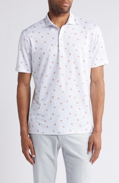 Shop Johnnie-o Moscow Mule-in Prep Performance Print Polo In White