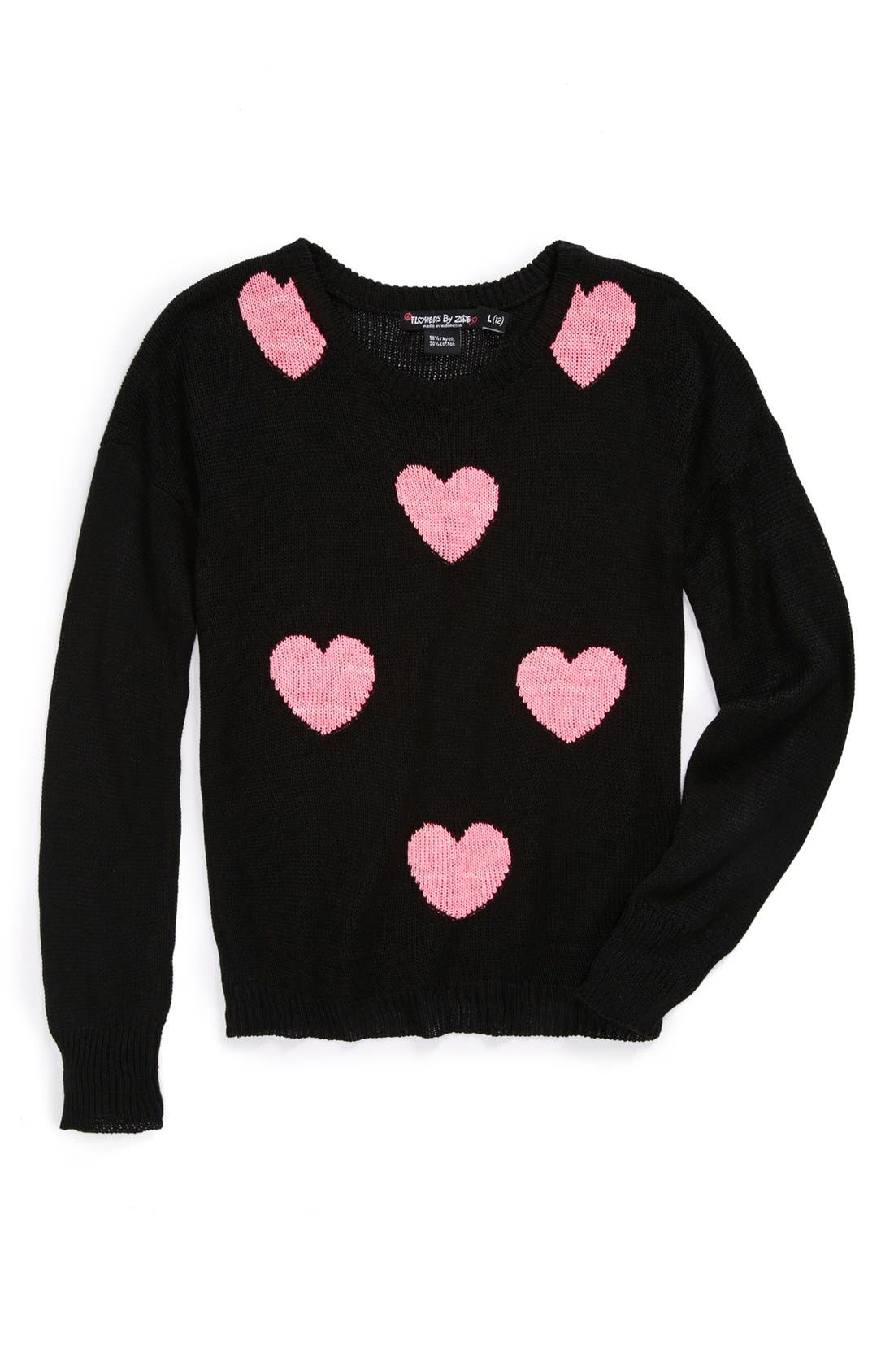 Flowers by Zoe Heart Sweater (Little Girls) Nordstrom