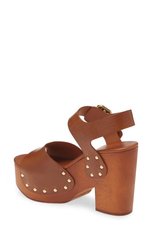 Chloé Jeannette Leather Clog Platform Sandals In Ginger Brown
