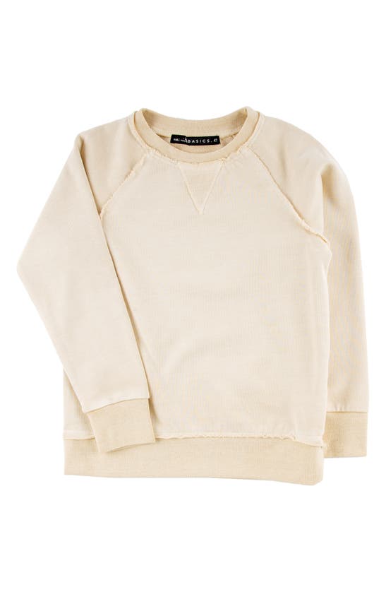 Shop Miki Miette Kids' Iggy Frayed Pullover In Oatmeal Beige