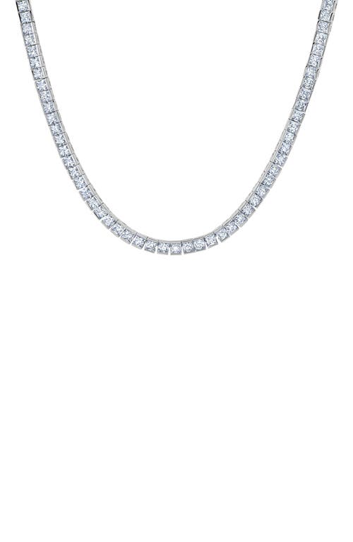 Crislu Princess Cubic Zirconia Tennis Necklace in Platinum