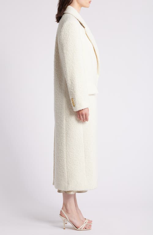 Shop Hugo Boss Boss Bouclé Tweed Longline Coat In Soft Cream