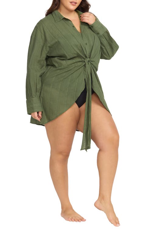 Shop Artesands Mahler Resort Wear Cover-up Shirt In Olive