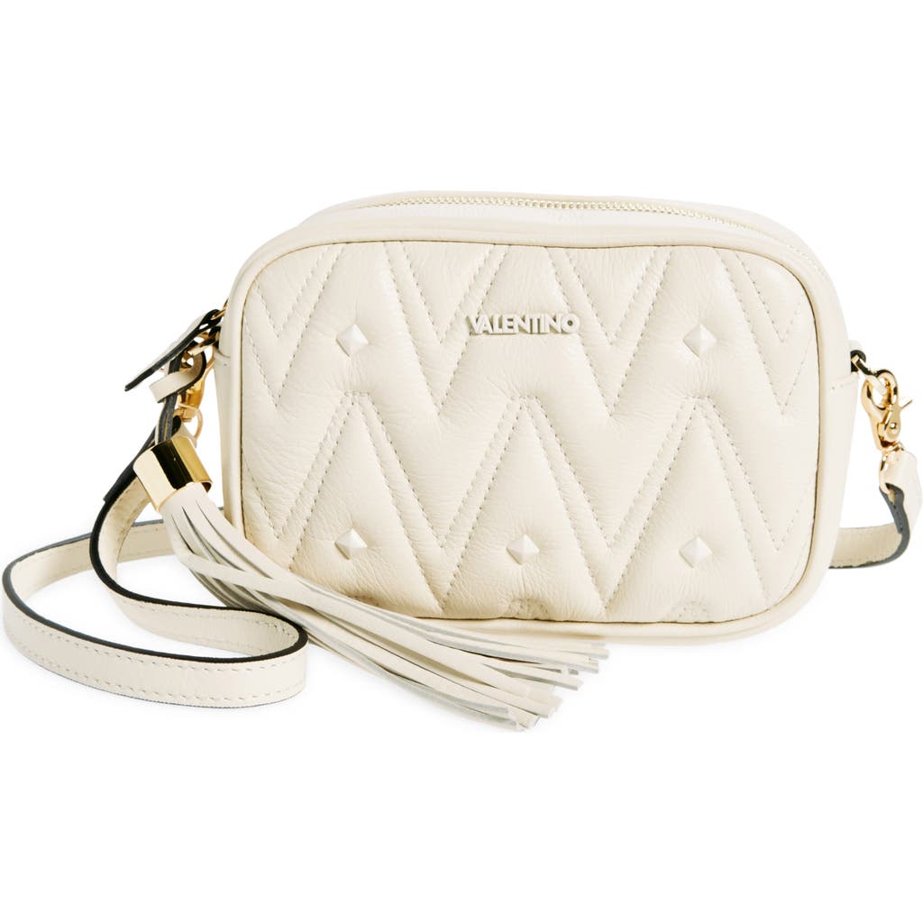 Shop Valentino By Mario Valentino Amel Diamond Stud Crossbody Bag In Warm Milk