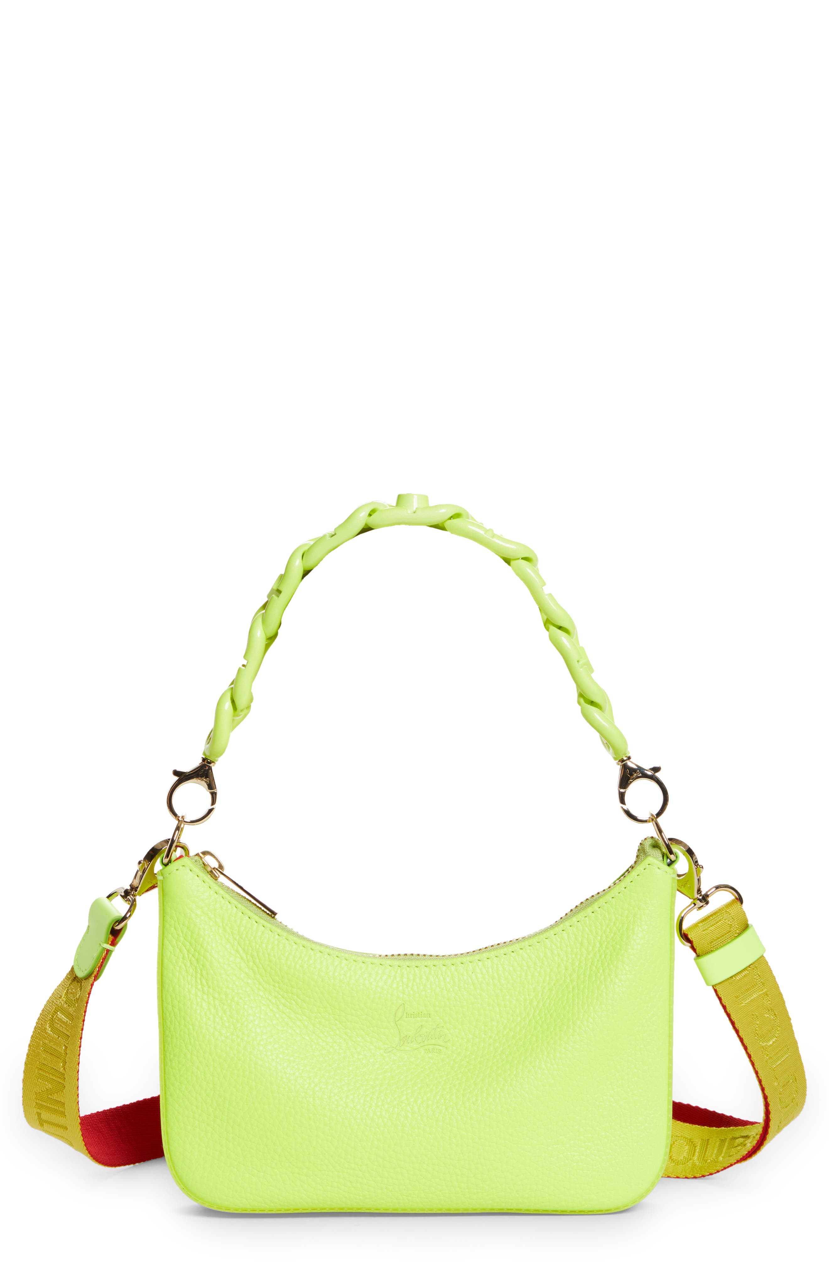 Christian Louboutin Cabata Spike-embellished Leather Cross-body Bag in  Yellow