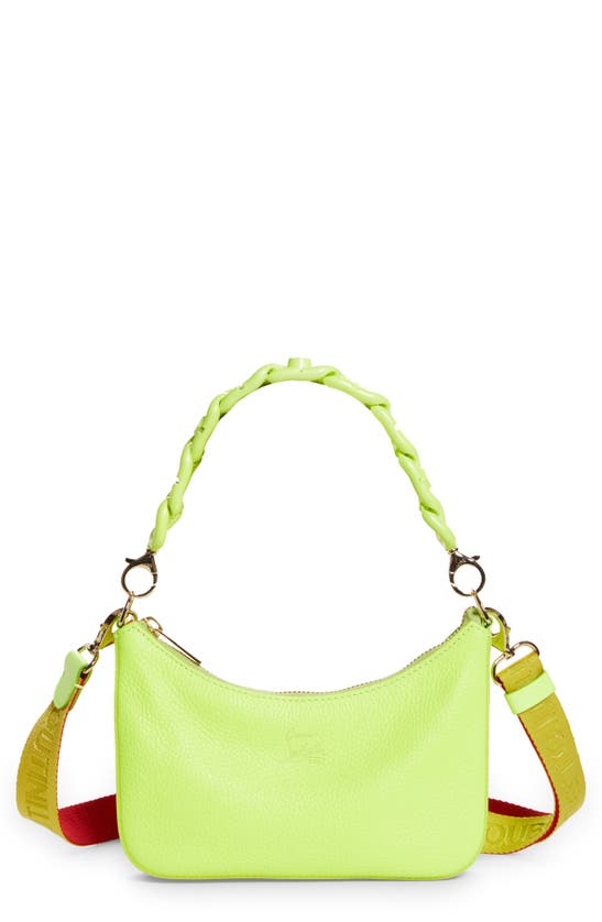Christian Louboutin Mini Loubilab Leather Shoulder Bag In Fluo Yellow/ Fluo Yellow