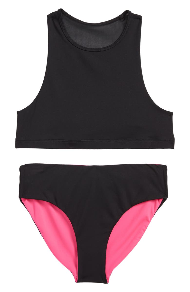 Zella Girl Two-Piece Racerback Swimsuit (Big Girls) | Nordstrom