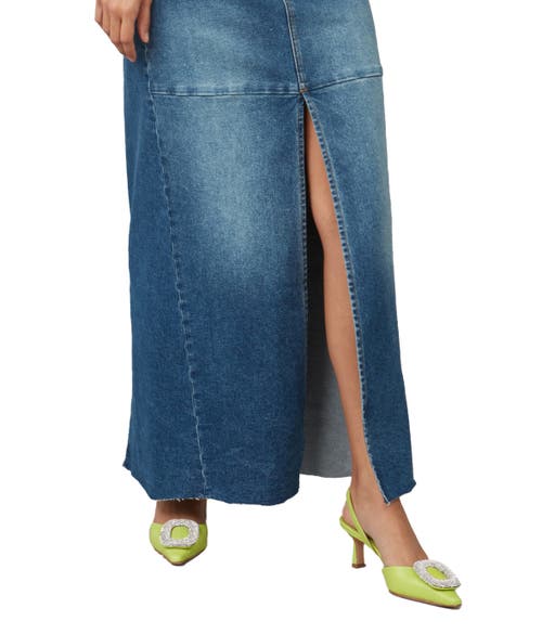 Lola Jeans Madlyn High Rise Maxi Skirt In Twilight