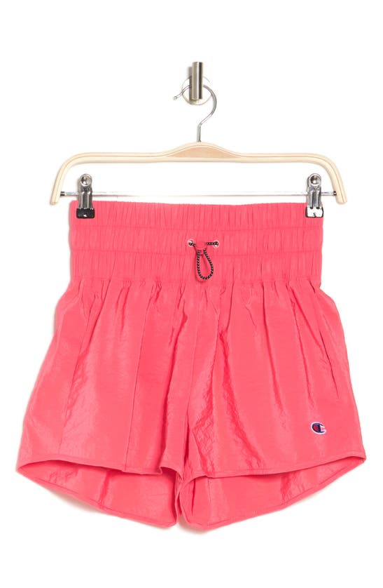 Champion Tie Waist Shorts In High Tide Coral