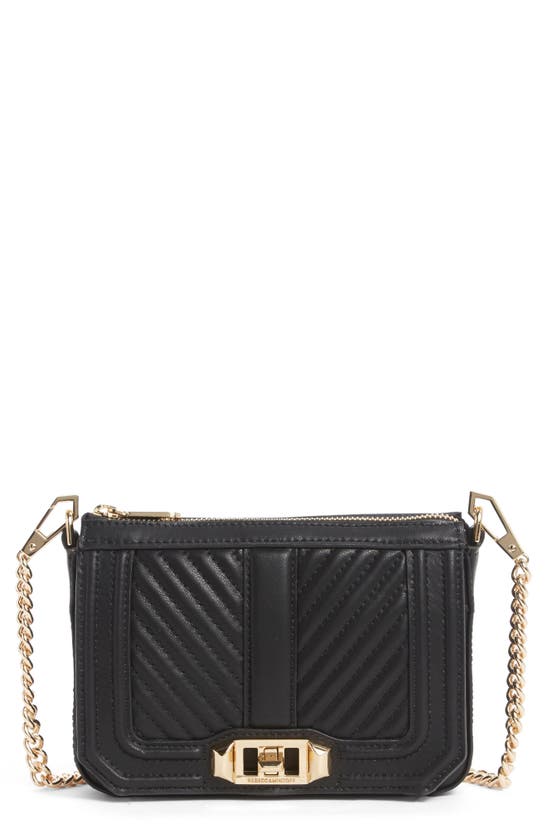 Rebecca Minkoff Chevron Quilted Leather Bag In Black