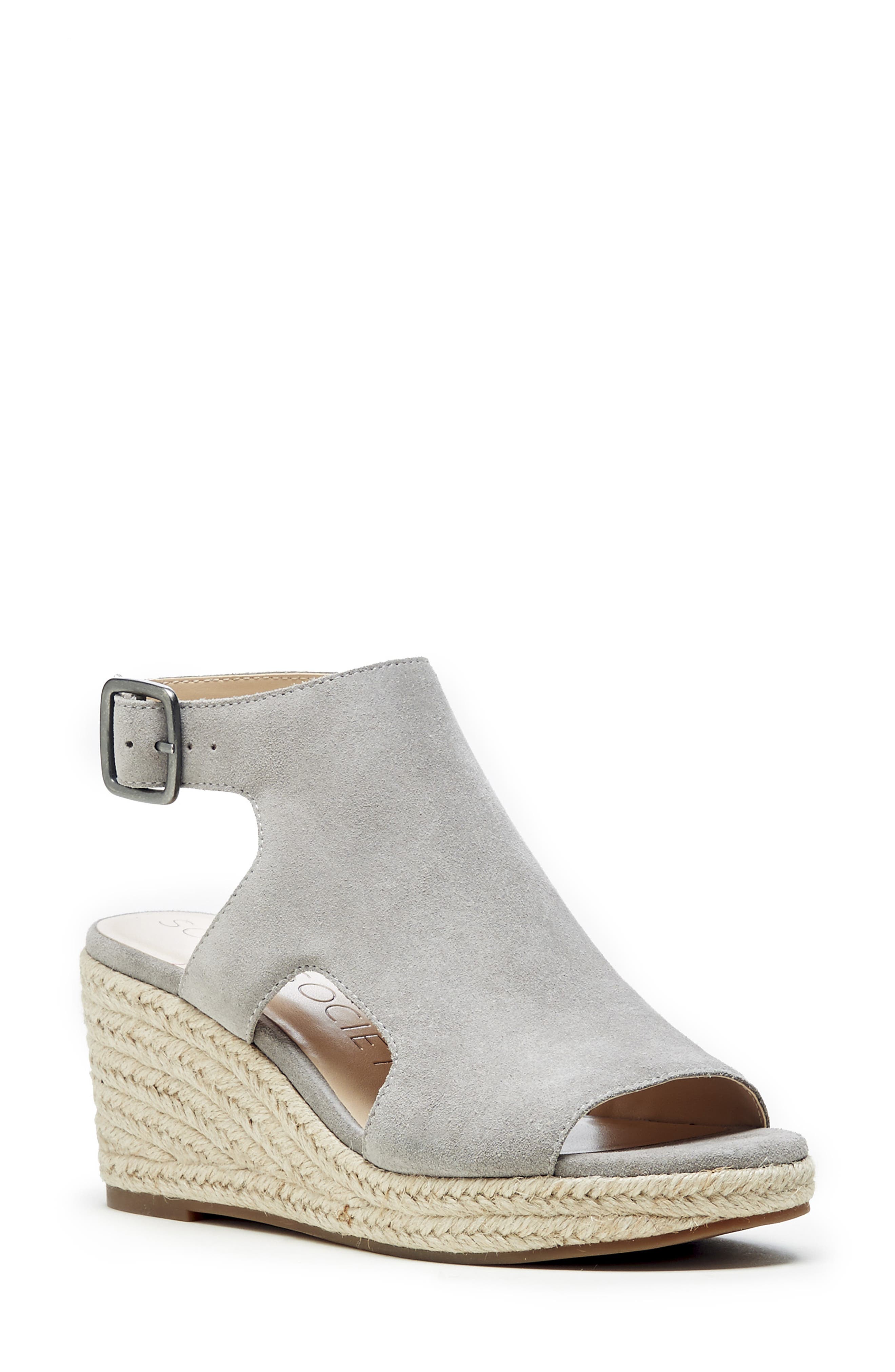 Sole Society Camreigh Espadrille Wedge, Grey