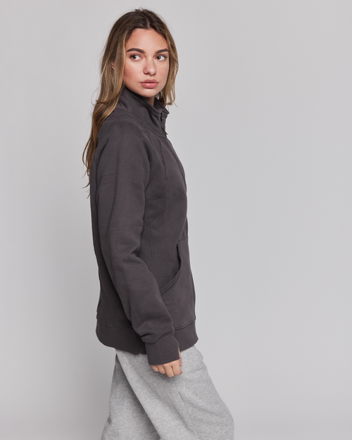Rebody Active Effortless Fleece Oversized Jacket In Phantom Grey
