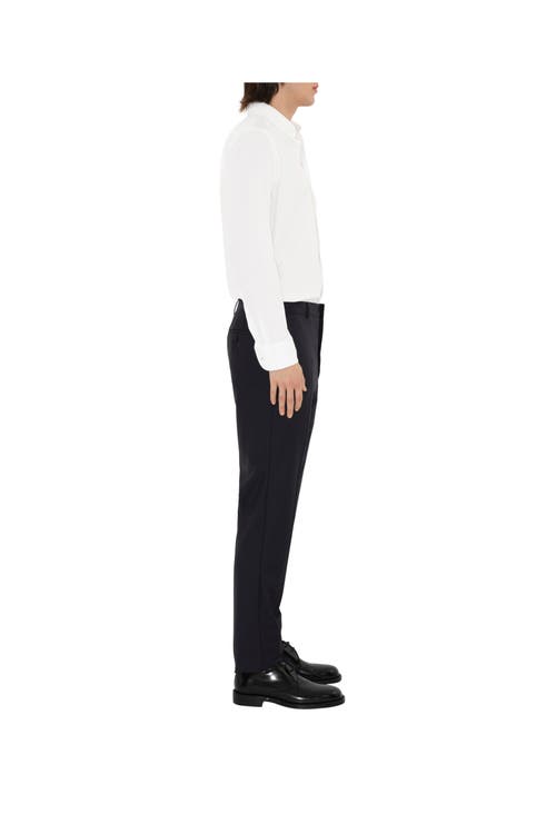 Burberry Wool Tailored Trousers In Dark Navy