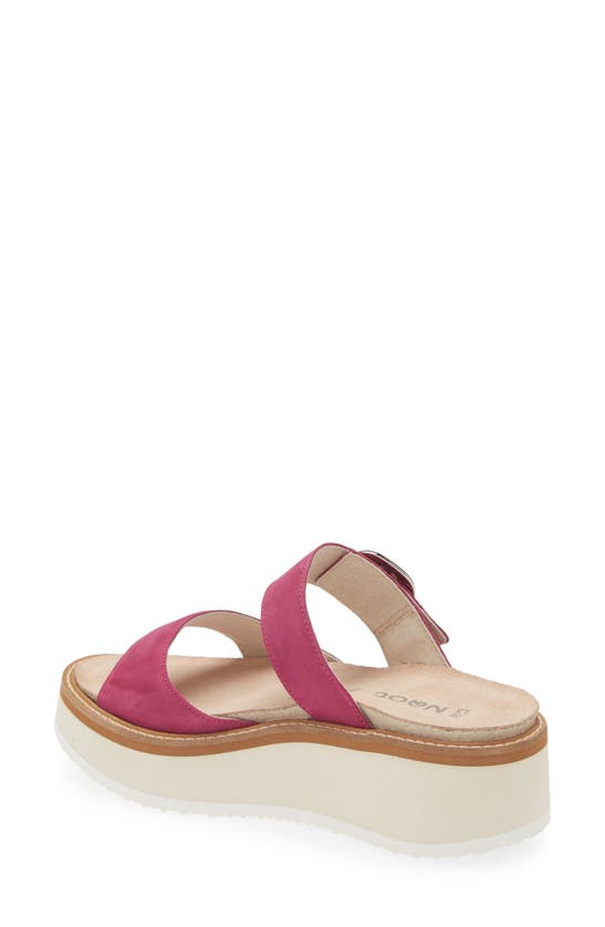 Naot Halvah Platform Wedge Sandal In Pink Plum Nubuck