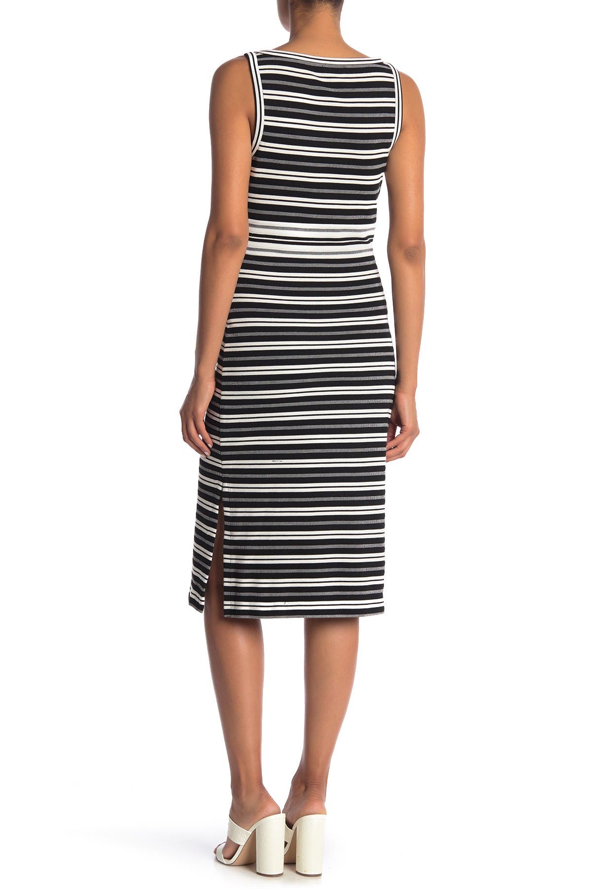 Max Studio Stripe Knit Midi Dress In Natural | ModeSens Max Studio Stripe Knit Midi Dress In Natural | ModeSens