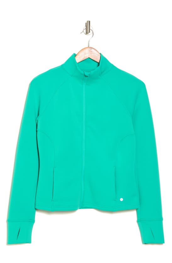 Layer 8 Walkaway Knit Running Jacket In Pool Green