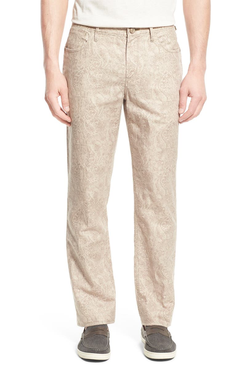 Robert Graham 'Coronado' Tailored Fit Paisley Linen & Cotton Pants ...