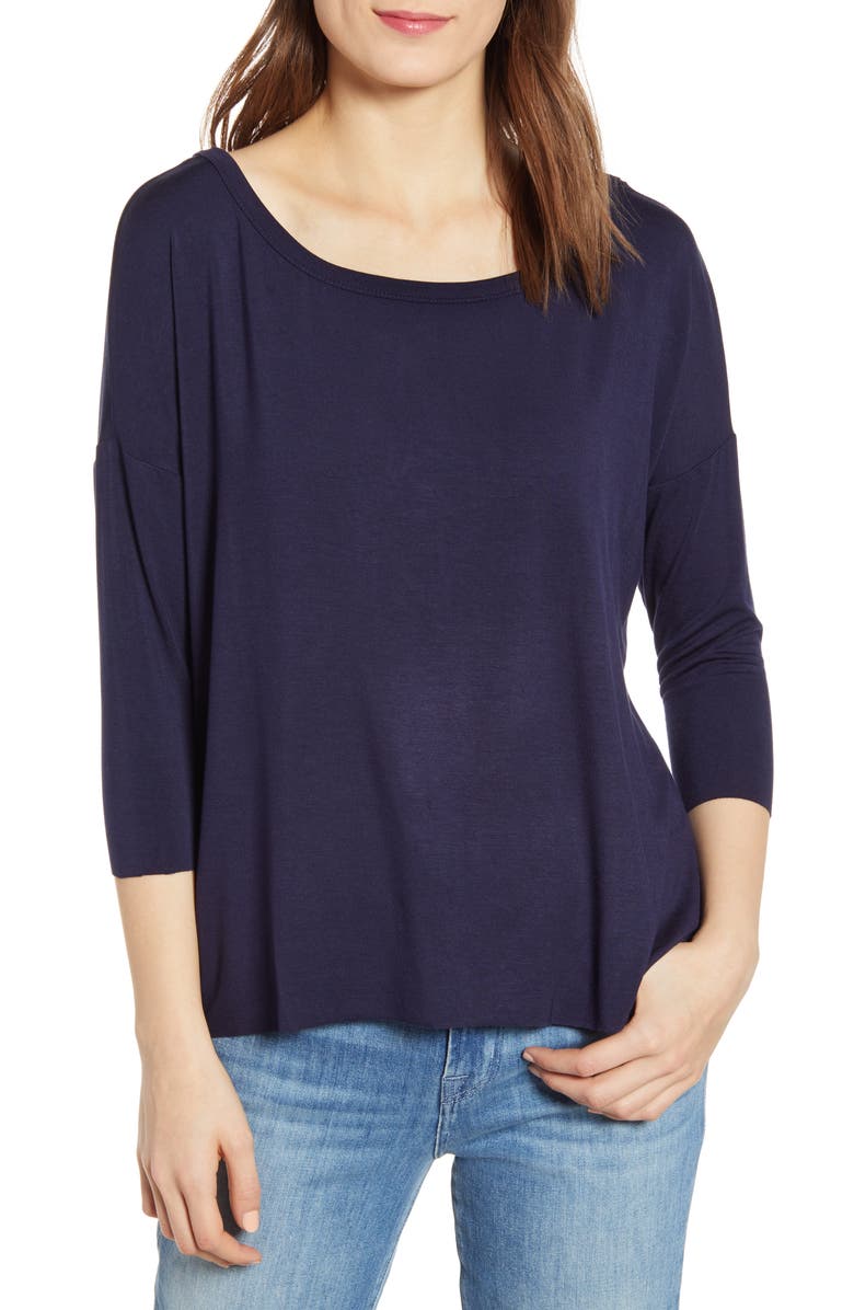 Bailey 44 'Sarah' Boatneck Stretch Jersey Tee | Nordstrom